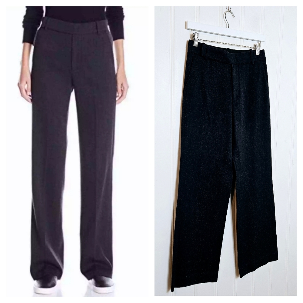 Vince H Coastal Wool Blend Wide Leg Trouser Pants Size 2 Charcoal Gray